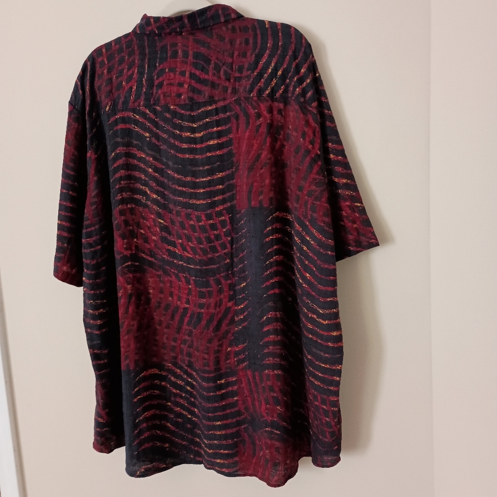 VatPave Red and Black Zebra Patterned Festival Tropical Camp Shirt 3XL - Picture 6 of 9